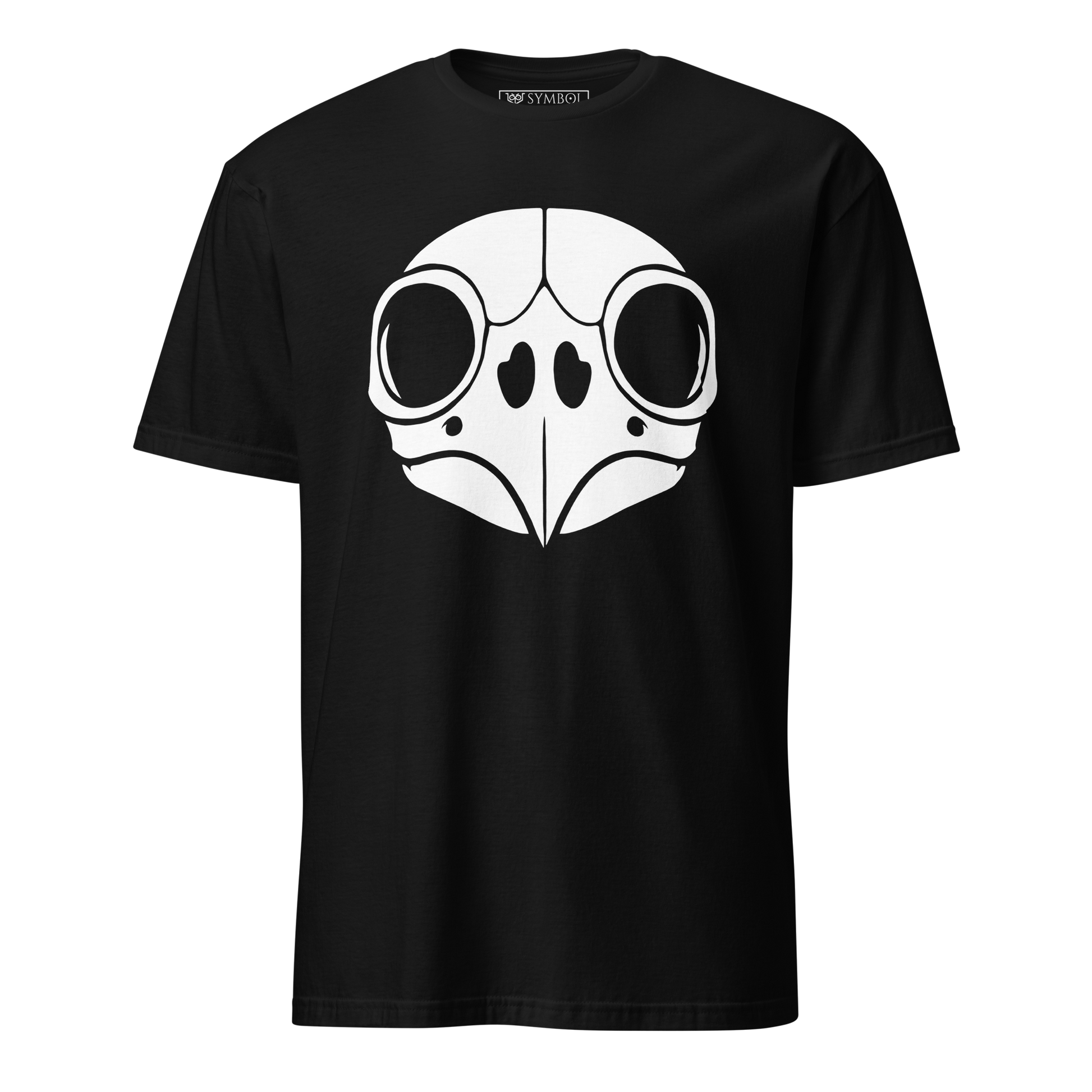 Turtle skull symbol in bold white on gothic black shirt from The Skull Series by Symbol Cult