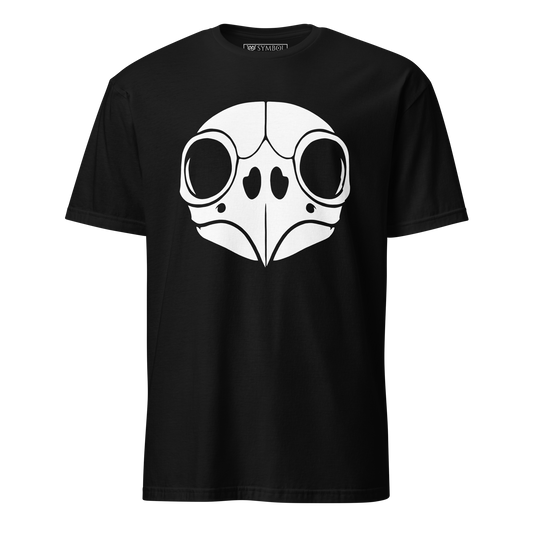 Turtle skull symbol in bold white on gothic black shirt from The Skull Series by Symbol Cult